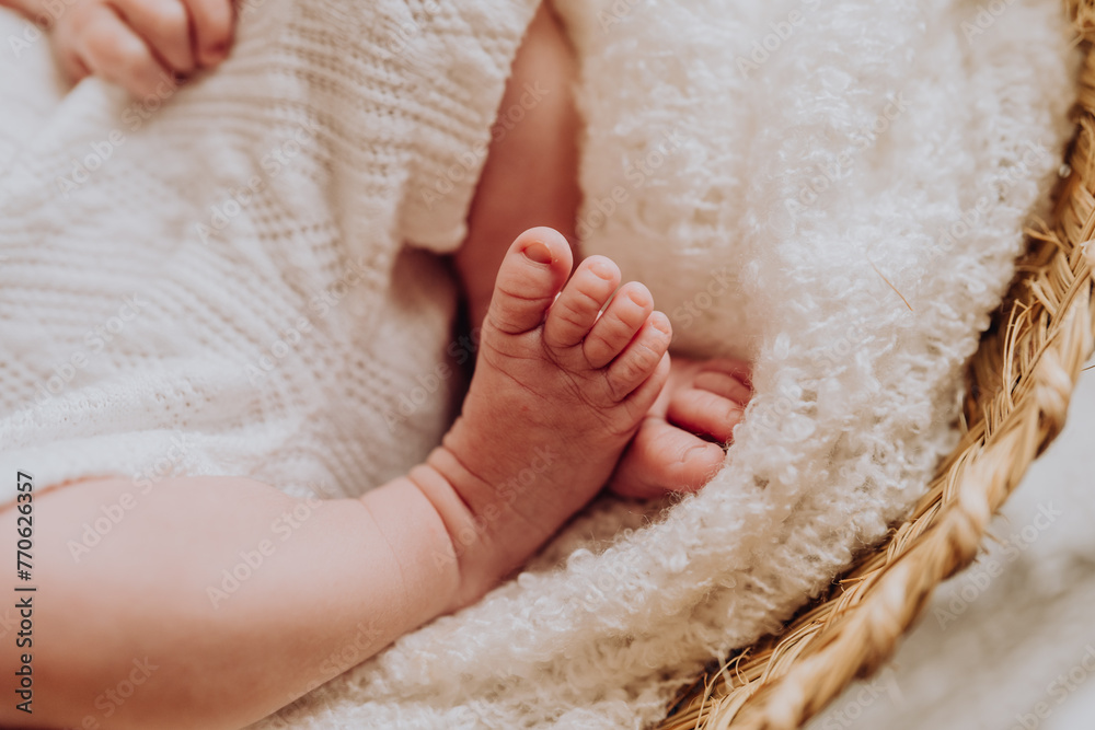 newborn baby feet - obrazy, fototapety, plakaty 