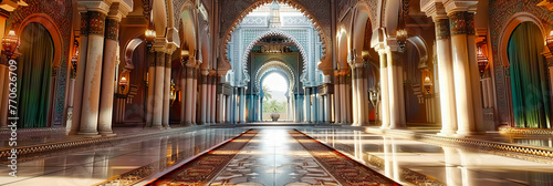 Intricately Decorated Mosque Interior, Showcasing the Beauty of Islamic Art and Persian Architectural Heritage