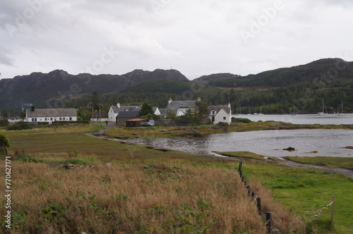 The village of Plockton on the shores of Loch Carron, Lochalsh, Wester Ross area of the Scottish Highlands, UK photo
