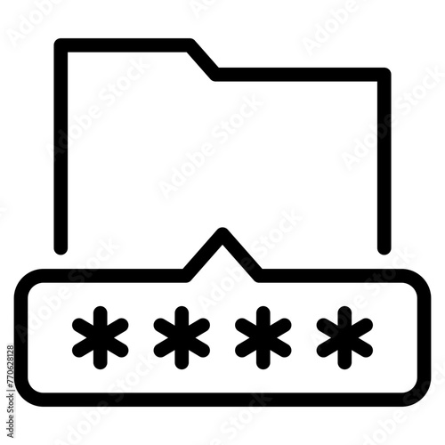 folder with security password icon