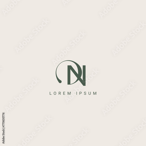 Minimal creative initial based ND logo and DN logo. Letter ND DN creative elegant monogram white color on black background photo