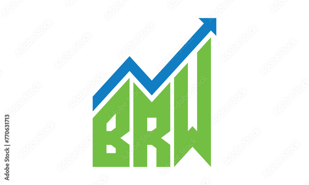 BRW financial logo design vector template.