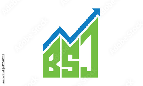 BSJ financial logo design vector template.