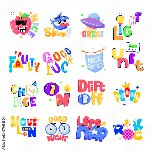 Text sticker of party  flgs fun