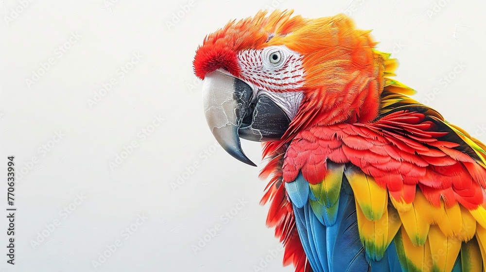 Fototapeta premium Illustrate a photorealistic image of a macaw its colors vibrant