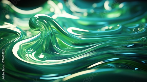 abstract liquid background, green and blue paint, liquid texture