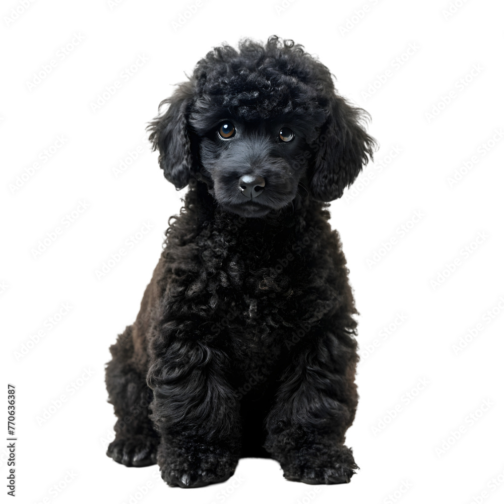 young black labradoodle playing isolated young black labradoodle playing isolated