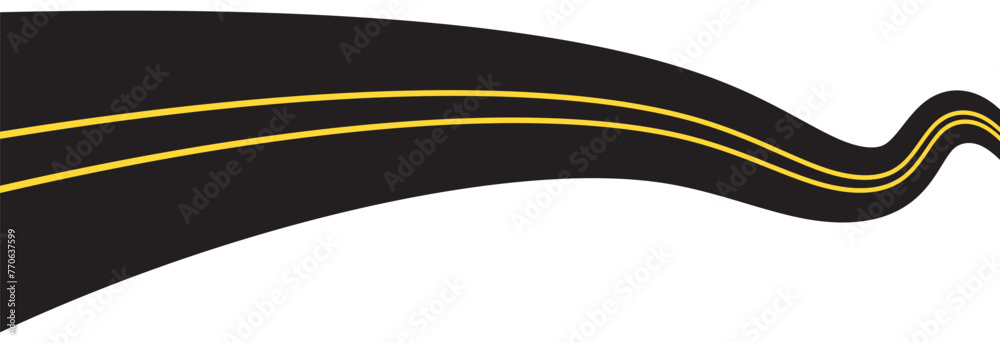 Fototapeta premium Straight and winding road road. Seamless asphalt roads template. Highway or roadway background. Vector illustration. EPS 10