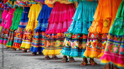 Traditional Mexican dancers showcase vibrant costumes at Basilica square, Mexico City during a religious festival celebrating cultural heritage