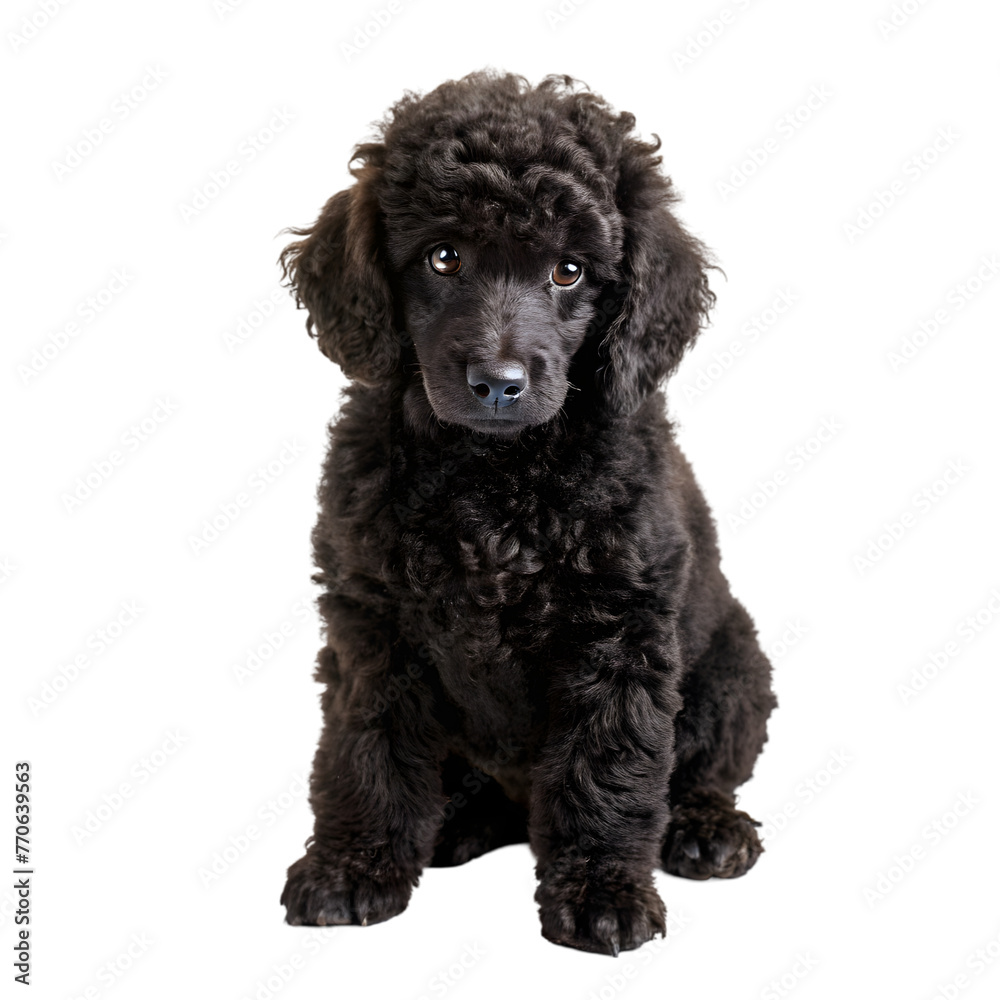 young black labradoodle playing isolated young black labradoodle playing isolated