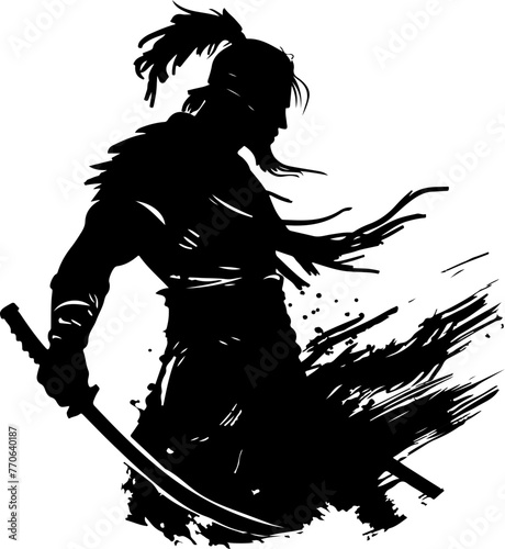 A bold silhouette of a medieval knight in armor, standing guard with a spear, perfect for historical themes and fantasy illustrations.