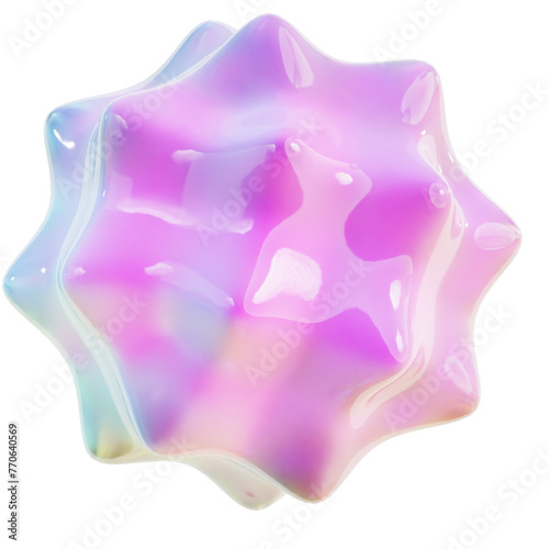 3d render iridescent holographic Modern fluid colorful gradient abstract shape geometry