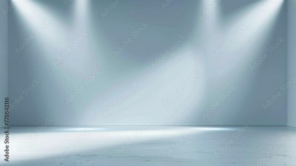  KS Abstract light blue background with spotlight studio.
