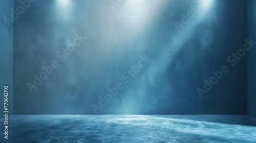  KS Abstract light blue background with spotlight studio.