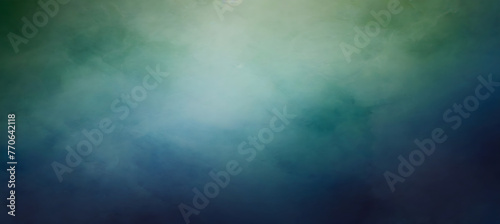 dark blue and green background, vintage marbled textured border with soft center light. Generative AI.