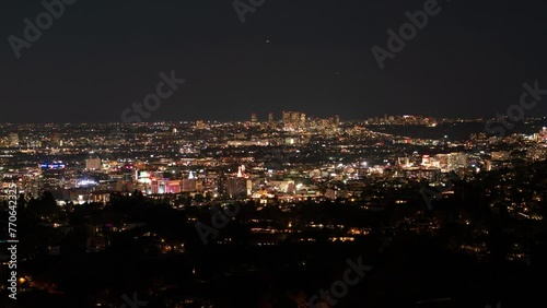 Wallpaper Mural Hollywood Night Skyline 60ｍｍ Time Lapse California USA Torontodigital.ca