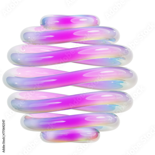 3d render iridescent holographic Modern fluid colorful gradient abstract shape geometry