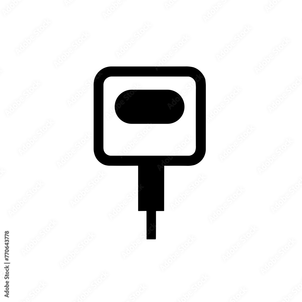 Simple adapter isolated black icon