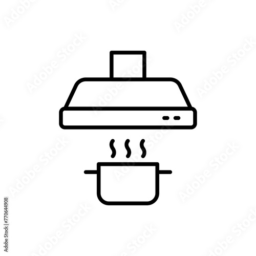 Range hood outline icons, minimalist vector illustration ,simple transparent graphic element .Isolated on white background