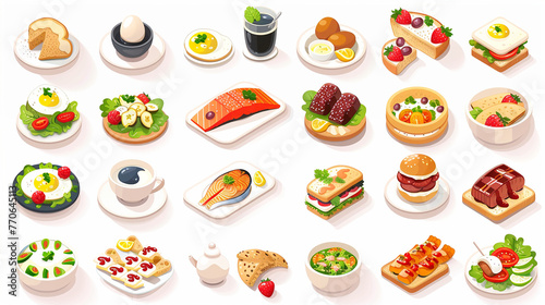 food icons  Generative ai