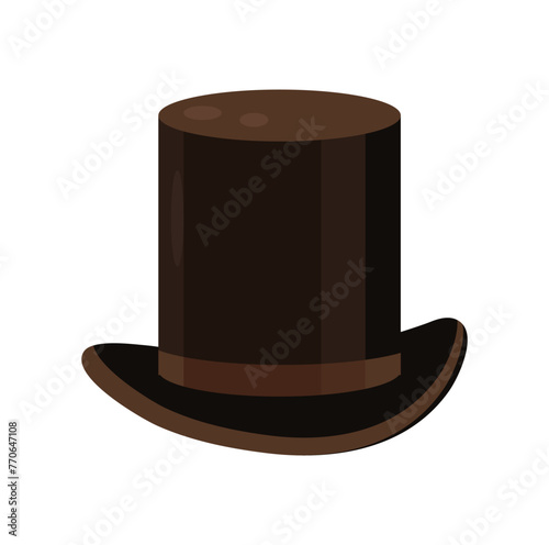 Classic cylinder man hat vector. Cap, panama hat for men, head