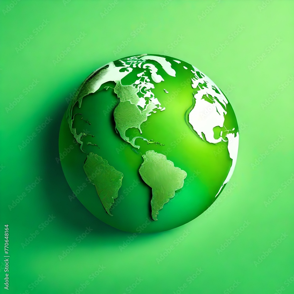 world environment and Earth day concept with green globe on solid background world environment and Earth day concept with green globe on solid background