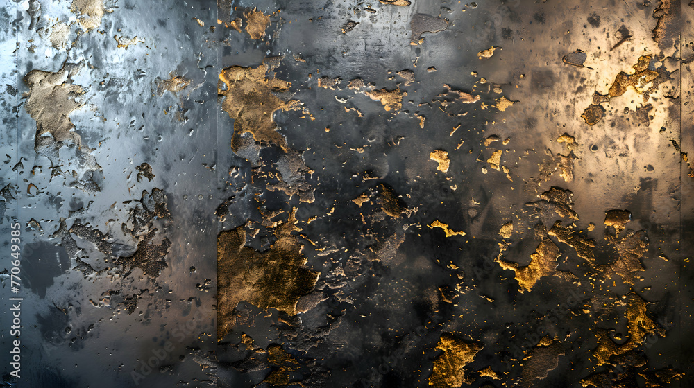 Sleek metallic textures adding depth and dimension to your walls with a touch of elegance - obrazy, fototapety, plakaty 