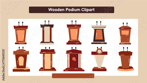Wooden Podium Clipart