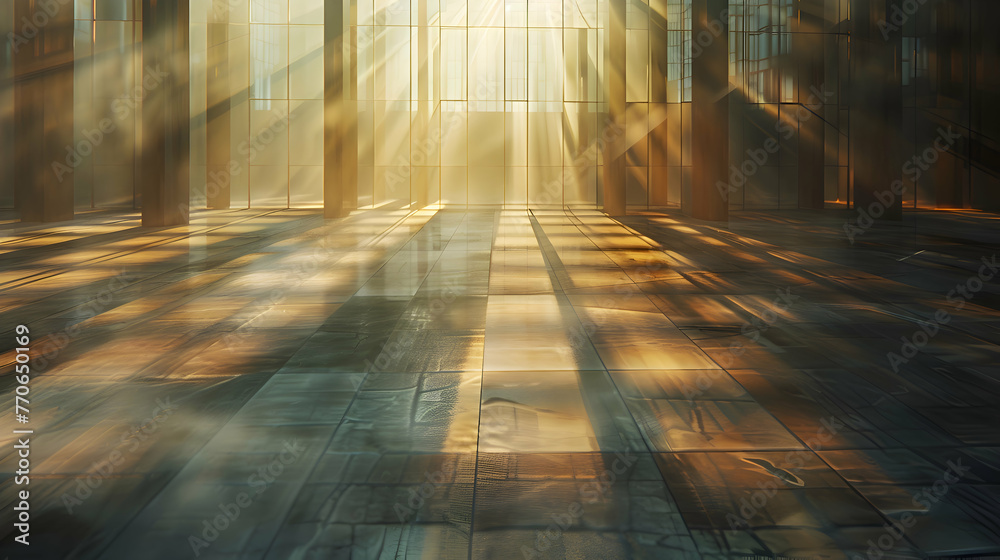 Soft morning light illuminating a grid of intersecting lines, creating a harmonious tapestry of muted earthy tones Soft morning light illuminating a grid of intersecting lines, creating a harmonious tapestry of muted earthy tones