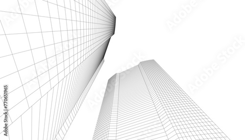 architecture building vector 3d illustration