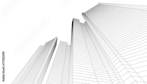 architecture building vector 3d illustration