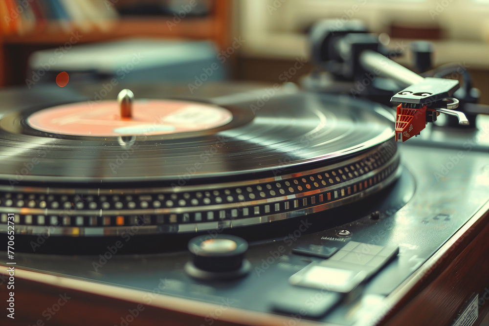 Naklejka premium vintage turntable LP