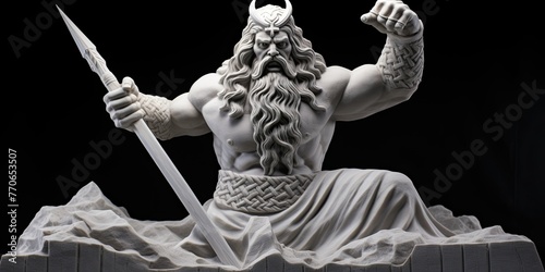 Poseidon, the sovereign god of the sea in ancient Greek mythology, commands reverence and fear with his dominion over the ocean's vast realms. photo
