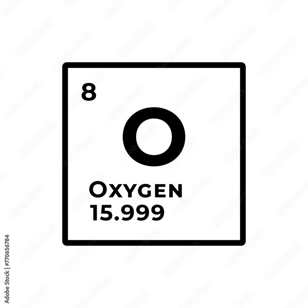 Oxygen, chemical element of the periodic table graphic design Oxygen, chemical element of the periodic table graphic design