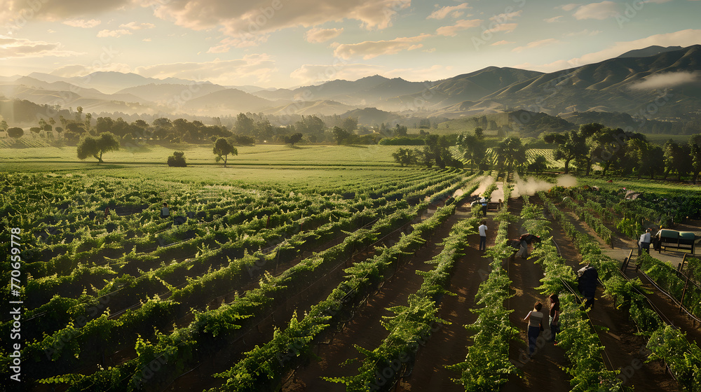 vineyards, plantations, wine production, sunset, sunrise, mountain view, wine industry