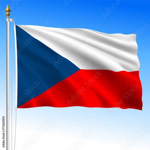 Czech Republic official national waving flag, European Union, vector illustration