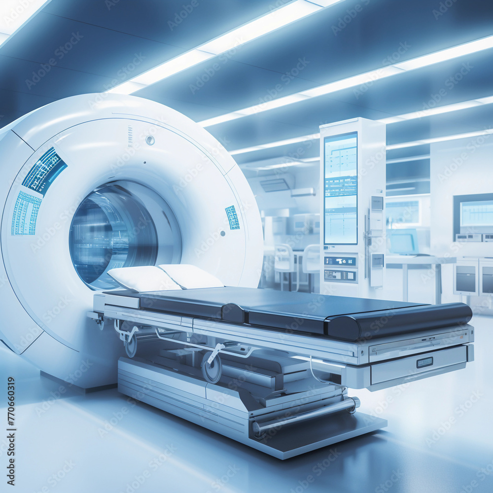 advanced mri or ct scan medical diagnosis machine at hospital lab as wide banner with copy space area advanced mri or ct scan medical diagnosis machine at hospital lab as wide banner with copy space area