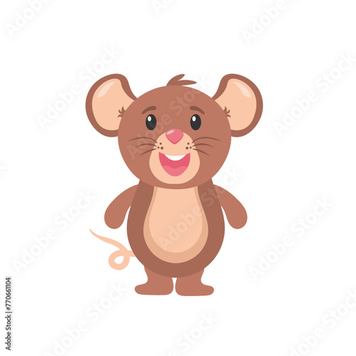 Funny little grey mouse collection. Mouse cartoon animal  little rodent adorable  happy cheerful mascot vector illustration. Set of cute mice on white background. Little rat with food  character.