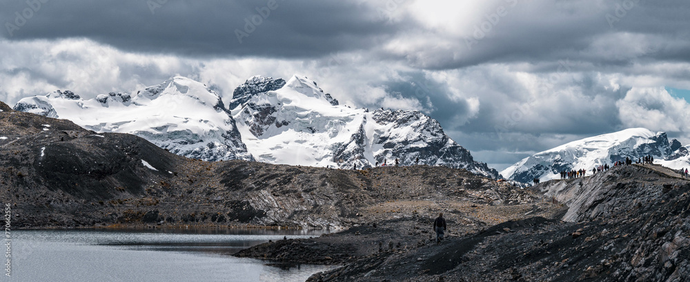 landscape with mountains and snow in the Andes