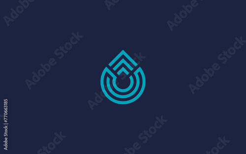 letter u with drops logo icon design vector design template inspiration