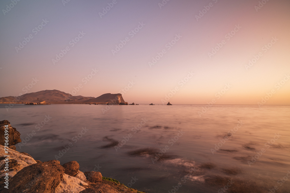sunset on the sea at the coast in Peru sunset on the sea at the coast in Peru