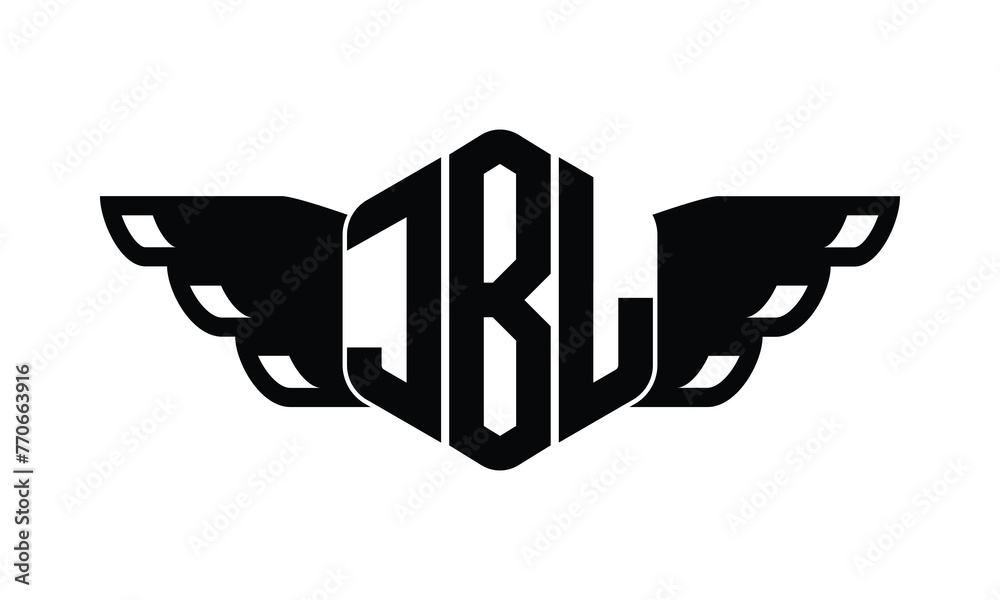 JBL polygon wings logo design vector template. JBL polygon wings logo design vector template.