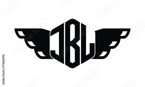 JBL polygon wings logo design vector template.