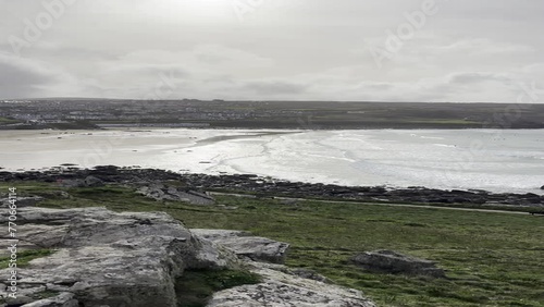 Vertical video Porthmeor Beach, St Ives, Cornwall, England, United Kingdom