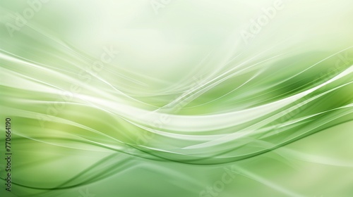 Abstract green background with blurred waves and lines. A soft gradient of light green with smooth curves. Generated by artificial intelligence.