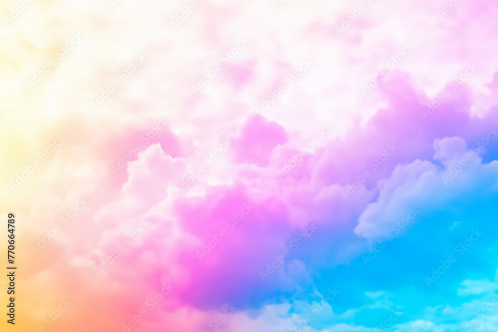 Tranquil Pastel Sky, Dreamy Cloudscape Background.