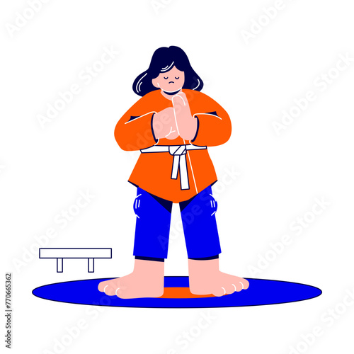 Female Judaist prepares to fight