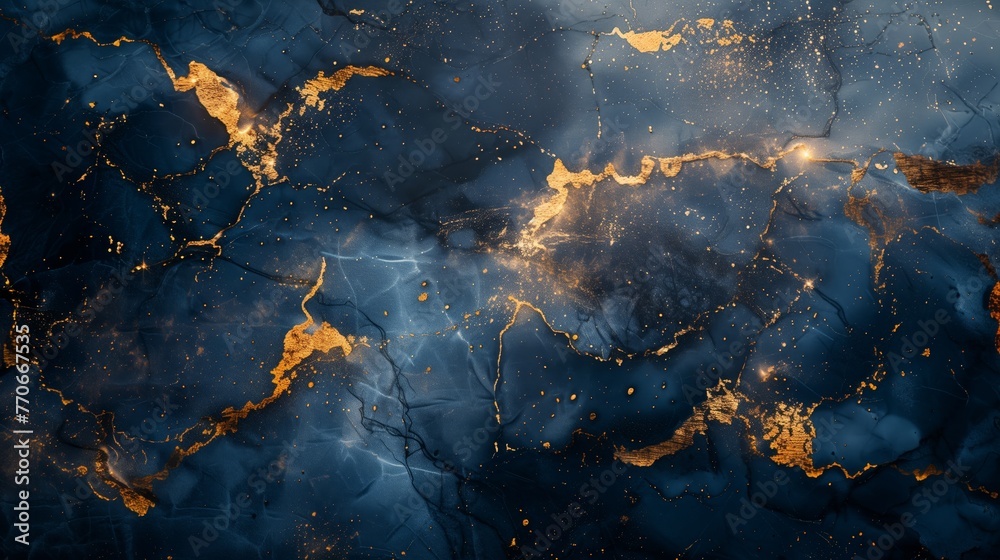 2d a dark blue and gold marble textured. Simple background, color gradient. Generated by artificial intelligence. 2d a dark blue and gold marble textured. Simple background, color gradient. Generated by artificial intelligence.