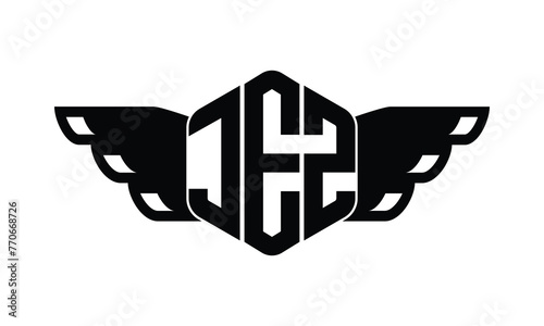 JEZ polygon wings logo design vector template. photo