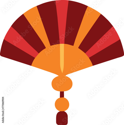 fan chinese new year  icon colored shapes